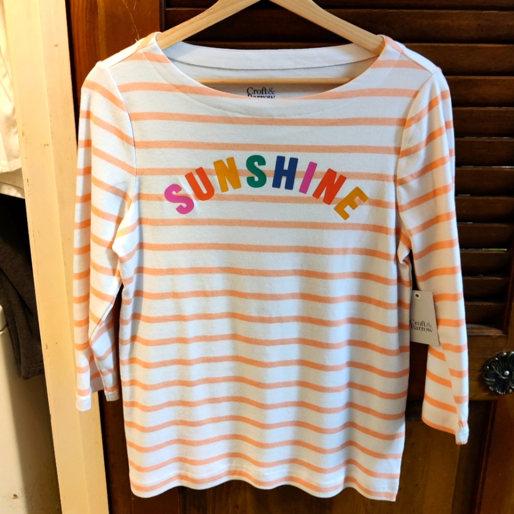Croft & Barrow "Sunshine" Crewneck Super Soft Long Sleeve Top